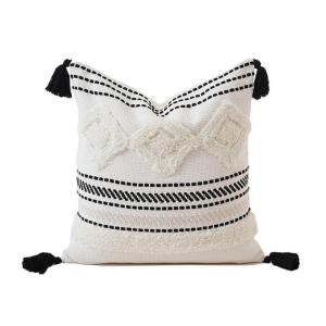 Throw Cushion Cover Jacquard Cotton Pillowcase 45x45cm Geometric Pattern Skin Friendly Cotton Home Decoration Accessory