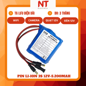 Khối pin 3S 12V- 5.200mAh Pin li-ion 18650 mới 100% BH 3 tháng