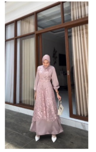 BISA COD - BEST SELLER CALSEY DRESS + OUTER BROKAT SIZE M-XXL DRESS KONDANGAN DRESS WISUDA DRESS PESTA DRESS BRIDESMAID