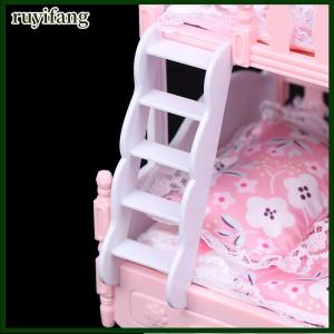 ruyifang ตุ๊กตาจำลองขนาดเล็กยุโรปเจ้าหญิงคู่เตียงตุ๊กตาเฟอร์นิเจอร์ของเล่น