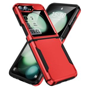 Kisscase Mạ Áo Giáp màu tương phản Gấp vỏ điện thoại Cho Samsung Galaxy Z Lật 6 5 5G siêu mỏng bảo vệ toàn bộ mỏng Cứng PC Chống-Mùa Thu vỏ lưng chống sốc Cho Galaxy Z Lật 6 5