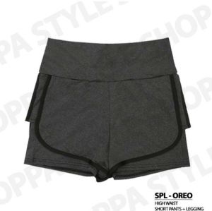 Oppa Style Shop Dual Layer Celana Pendek Boxing Sport Training Pants Wanita Gym Yoga Running