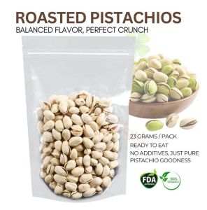 Roasted Pistachios Snack Crunchy Savory Organic Nuts Rich in Fiber Vitamin E Protein 23 grams