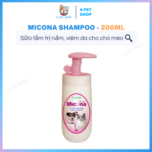 Sữa tắm trị nấm cho chó mèo Micona Shampoo 200ml - Sữa tắm trị viêm da nấm da cho chó mèo giúp dưỡng lông siêu mượt khử mùi hôi - A Pet Shop
