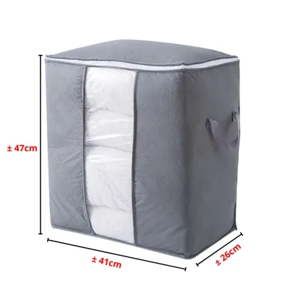 AVVET Tempat Penyimpanan Bed Cover Bamboo Storage Box Organizer Bag Kotak Penyimpanan Baju Selimut Dan Sprey Jumbo Serbaguna