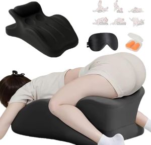 27 Degree Couples Pillow with Memory Foam Adjustable Multi-Position & Back Support Anti-Slip Waterproof Cover with Replaceable Design for All Postures (Black)