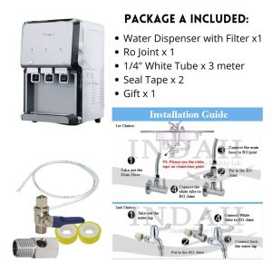 Yamda Hot & Normal & Cold Mild Alkaline Water Dispenser Model: Lucky 3 with 4 Patented Halal Water Filter Cartridge