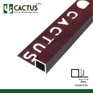 CACTUS คิ้วอลูมิเนียมลายไม้แบบเหลี่ยม ขนาด 10mm. ความยาว 2m.