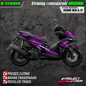 (COD)STRIPING ORIGINAL MOTOR YAMAHA AEROX 155 OLD 2016-2020 DESAIN RACING HOLOGRAM DAN TRANSPARAN