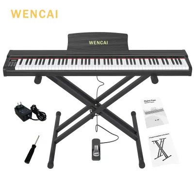 WENCAI Digital Piano With Stand 88 Keys Professional Wood Smart Portable Electric Piano Keyboard