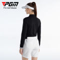 PGM เสื้อเชิ้ตแขนยาวกอล์ฟผู้หญิงมีซิปปกเสื้อผ้ากีฬากอล์ฟฤดูใบไม้ร่วงฤดูหนาว YF642โพลีเอสเตอร์. 