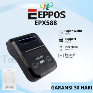 EPPOS EPX588 RPP02 MINI PRINTER THERMAL BLUETOOTH PORTABLE CETAK STRUK KASIR 58MM MOBILE