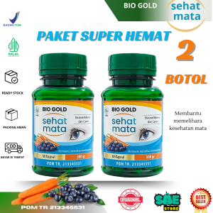 Kapsul Sehat mata Biogold Paket Super Hemat 2 Botol Ekstrak Bilberry Dan Wortel BPOM