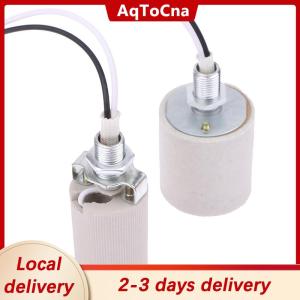 [COD] AqToCna Ship within 24 hours LED Light Ceramic Screw Heat Resistant Adapter Home Use Socket Round For E14 Bulb Base E27 Lamp Holder With Cable