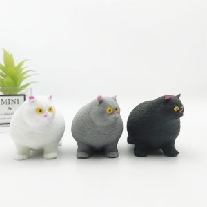 KANNERT Mềm mại Đồ chơi thú nhồi bông hình mèo Tăng trưởng chậm Tái tạo chậm Đồ chơi bóp hình mèo Dễ thương Có thể biến dạng Đồ chơi giảm căng thẳng hình mèo con Quà tặng cho trẻ em