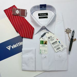 VIỆT TIẾN HÀNG CHÍNH HÃNG- Áo sơ mi trắng dài tay Việt Tiến có size lớn