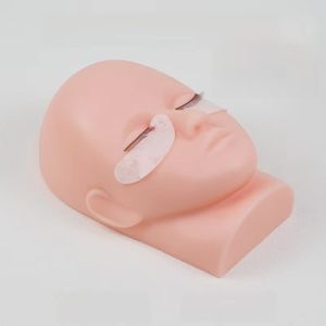 MAKERVY Soft Eyelash Extension Practice Model Reusable Simulation Realistic Head Dummy Durable Silicone Grafted Lash Mannequin Model Beauty Tools Beginners