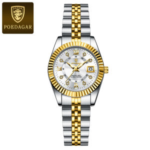 POEDAGAR Luxury Women Watch Top Brand Ladies Watch Elegant Stainless Steel Womens Watch Waterproof Luminous Date Quartz Watch for Women Original Lady Watches