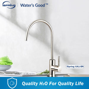iSpring GA1-BN Lead-Free Reverse Osmosis Faucet for RO Drinking Water Filtration Systems Non-Air Gap Drinking Faucet Water Filtration Brushed Nickel Easy leak-free installation