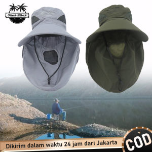 Topi Rimba Anti Uv Topi Hiking Mancing Army Dengan Pelindung Wajah Fishing Hat Sun Protection