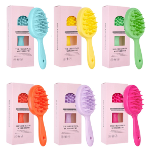 Soft Exfoliating Body Scrubber2 in 1 Body Shampoo BrushSoft Loofah for Sensitive Skin Shower Hair Scalp