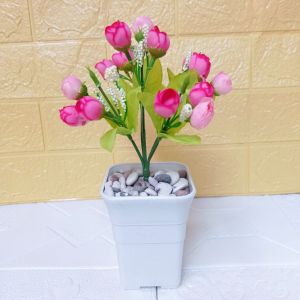 Harga 1 pot plastik+ bunga tulip / bunga akrilik / bunga artificial / Prakarya