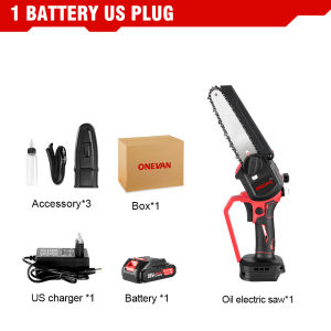 ONEVAN 6 Inch Electric Saw With Digital Display 20000RPM Cordless Oil Electric ChainSaw Woodworking Power Tool For Makita 18V Battery