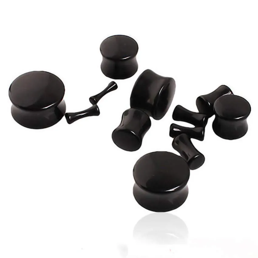VERAMI 6-Piece Heart Shape Acrylic Ear Tunnels Set - Stretcher Plugs In White, Black, Clear