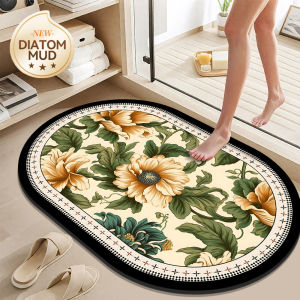 Diatomaceous earth carpet floor mats 2pcs super slip resistant thickened and absorbent kitchen floor mats