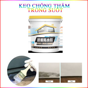 Keo Quét Chống Thấm Trong Suốt 1L Pure Acrylic 14X12Cm Tặng Kèm Cọ
