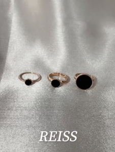 RAISS 18K Gold Plated Premium Titanium Ring Round Shape Material Black Color JZ018