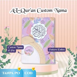 Al-Quran A5 Jaket Emboss Kancing Magnet Custom Nama Terjemahan Perkata Blok Warna Quran A5 Kancing