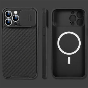 กล้องเลื่อนหรูเคสเลนส์โทรศัพท์สำหรับ iPhone 16 Pro Max 15 14 13 12 11 Pro Max 14 15 16 Plus เคสแม่เหล็กชาร์จไร้สายฝาแข็ง Magsafe เคสโครงอ่อนกล้องซิลิโคนเคสป้องกัน