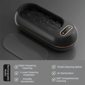 MIIQNUS 360° Deep Cleaning Versatile Ultrasonic Cleaning Machine Portable 3 modes Household Glasses Cleaner Compact Smart Vibration Wash Cleaner for Ring Glasses Makeup Brush