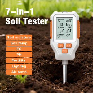 3 in 1 / 7 in 1 Digital Soil Meter Measures pH Humidity Temperature Fertility Sunlight for Garden High Accuracy