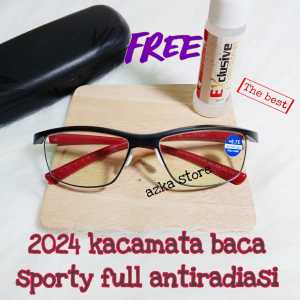 KACAMATA BACA PLUS SPORTY ANTIRADIASI PLUS 050 SD 400 FREE BOK LAP SPRAY COD