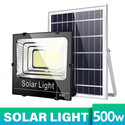 500W đèn led năng lượng mặt trời Với chỉ báo sạc đèn led siêu sáng 0 tiền điện IP67 ngoài trời không thấm nước pin năng lượng mặt trời with remote control solar light