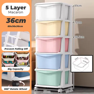 Kabinet Laci Plastik Plastic Drawer Baju Storage Drawer Cabinet Almari Baby Wardrobe Organizer Rack Rak Mainan Toy