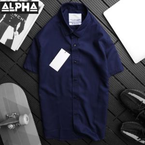 Áo sơ mi nam ngắn tay trơn MISFIT form regular vải lụa chéo đẹp hạn chế nhăn màu sắc thanh lịch hiện đại