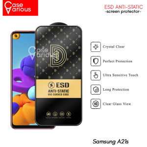 Paket 3in1 Tempered Glass Samsung A21s Anti Gores Layar Anti Static Free Skin Carbon