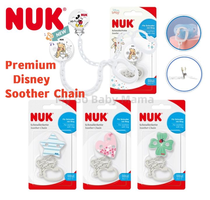 NUK Dummy Clip For Ring Soothers Resilient and ShatterProof Pacifier Chain Disney Winnie