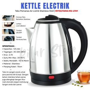 Teko Listrik 1.8 Liter MITSUYAMA MS-TL01 | Kettle Electrick Pemanas Air 600W - Dengan Fitur Mati Otomatis