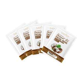 SADOER Coconut Bliss 5-in-1 Hair & Body Care Bundle - Shampoo Hair Mask Body Lotion Facial Mask & Free Oil Treatment