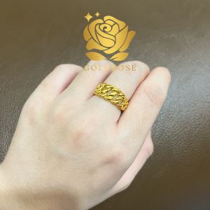 Cincin couple Titanium chain Lapis Emas18k [HARGA SATUAN] ANTI KARAT cincin pasangan tunangan nikah