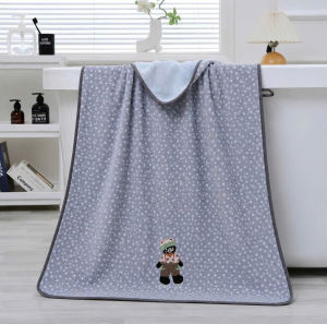 Khăn Tắm Thêu Hình Cute Mềm Xốp Xinh Xắn | Khăn Lau Người Lau Tóc Họa Tiết Thêu Nổi Dễ Thương