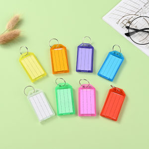 50pcs Plastic Colorful Key Tags with Labelfor ID LuggageCar Keys & More