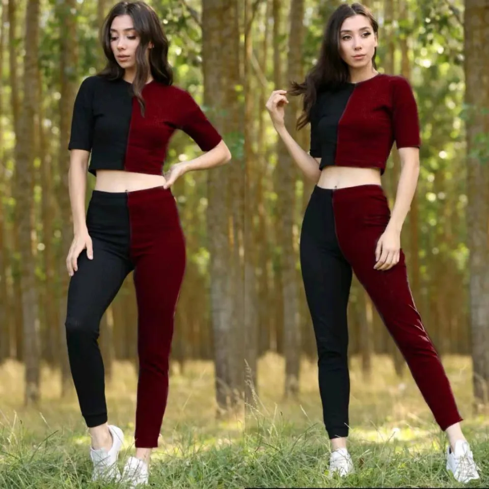 Woman's formal suit fashionable outfit terno (Croptop+Pants) strech cotton  quality terno pants