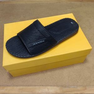 Dép quai ngang nam da sáp thời trang trẻ trung  DLW5  đế bằng nhẹ mỏng 2 cm may viền thủ công chắc chắn