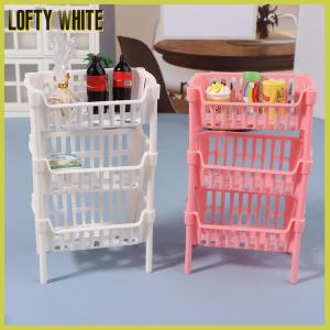 Lofty White บ้านตุ๊กตาตะกร้าเก็บผลไม้ขนาดเล็กสำหรับ1 12บ้านตุ๊กตาตะกร้าวางซ้อนกันได้อุปกรณ์ตกแต่งบ้านตุ๊กตา