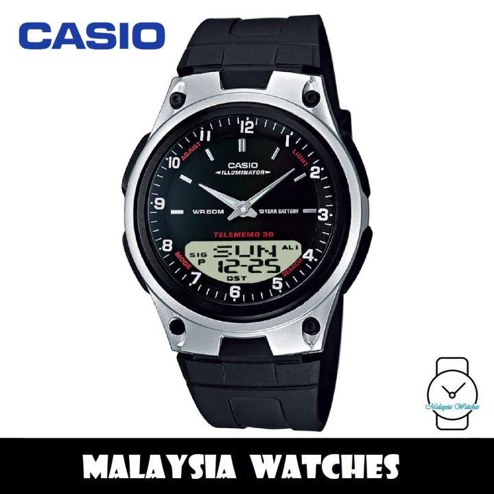 100 Original Casio AW 80 1A Telememo 10 YEARS BATTERY LIFE Analog Digital Black Resin Watch AW80 1A AW 80 1AVDF Lazada